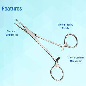 คีมผ่าตัดหลอดเลือดแดงตรงและโค้ง6 "อุปกรณ์แต่งแผลคีมผ่าตัดคีมหนีบเนื้อเยื่อสแตนเลสทางการแพทย์ - Product Image 2