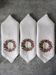 Set <span class=keywords><strong>di</strong></span> <span class=keywords><strong>Tovaglioli</strong></span> Natalizi in Lino Personalizzati con Ricamo, Produzione e Fornitura HSC Factory - Product Image 5