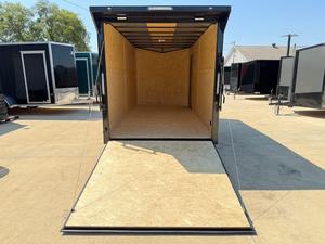Free Shipping Black 7x16 V-Nose Enclosed Cargo Trailer With Aluminum <b>Wheels</b> And Diamond Plate <b>Trim</b> - Product Image 5