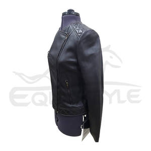 แจ็คเก็ตหนังแกะแบบไม่มีปก ทรงสลิม ซิปหน้า แฟชั่นเกาหลี ขายส่ง แจ็คเก็ตหนังผู้หญิง - Product Image 2