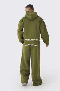 Conjunto Deportivo de 2 Piezas para Hombre, Estilo Casual, Corte Holgado, Cintura Extendida, Ajuste Regular, Algodón, con Capucha y Cremallera, con Logotipo Personalizado - Product Image 6