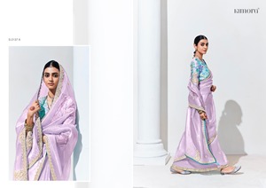 Ropa de mujer de diseñador, Sari de seda de alta calidad, tejido de vidrio suave, borde bordado, estilo tradicional moderno para boda india - Product Image 2