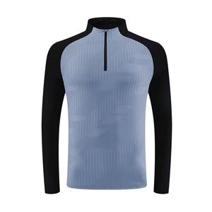 Venta al por mayor Activewear Nuevo Diseño Slim Fit Compresión ropa de gimnasio Manga larga completa Lujo ropa activa cuarto de camisa con cremallera para los hombres - Product Image 6