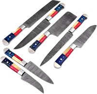 Ensemble de couteaux de chef en acier Damas de haute qualité, fabriqués à la main, avec étui en cuir, dureté 58-60, pour usage domestique