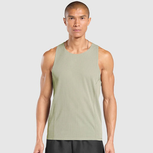 Custom High Quality Design Gym Soft Curved Hem Low Cut Athletic <b>Slim</b> Fit Stringer Tank Top Cotton Spandex Tank Top <b>Men</b> - Product Image 1