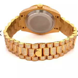 นาฬิกากลไกอัตโนมัติติดเพชร VVS Moissanite งานแฮนด์เมดสำหรับผู้ชายผู้หญิง - Product Image 4