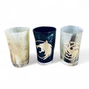 Impex ถ้วยฮอร์นไวกิ้งทำด้วยมือธรรมชาติโคมไฟเกลือแกะสลักคุณภาพพรีเมี่ยมสำหรับคนรักวอดก้าเบียร์ไวน์ - Product Image 2