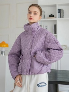 Women's Fashion Windproof Puffer <b>Jacket</b> With Long Sleeves and Full Zipper Stand Collar Solid <b>Pattern</b> Winter Reasonable Price - Product Image 3