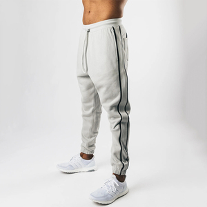 OEM Custom Streetwear Sweatpants Cotton Casual Jogger Mens Stacked <b>Pants</b> With Bottom Zipper Opening - Product Image 3