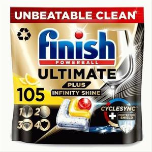 Finish Ultimate Plus Infinity Shine Tablettes pour lave-vaisselle Citron 105 Tabs Bulk Buy - Product Image 6