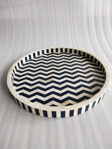 Bandeja con incrustaciones de hueso antiguo rojo, bandeja elegante de diseñador hecha a mano para servicio de centro de mesa y organización del hogar, venta al por mayor de La India - Product Image 5