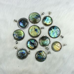 Belle qualité lisse poli à la main multi-labradorite collier de pierres précieuses Style bohème Designer Collet pendentif bijoux - Product Image 3