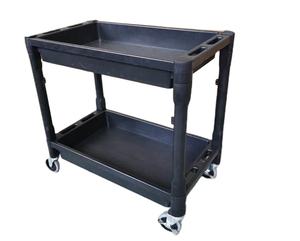 Chariot utilitaire industriel à 2 étagères, poignée ergonomique, capacité de 500 lb, plateforme à quatre roues - Product Image 4