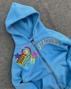 Ensemble de sweats à capuche 100 % coton pour hommes, délavé à l'acide, brodé, personnalisable, vierge, 2025 – Écologique, respirant, coupe classique - Product Image 4