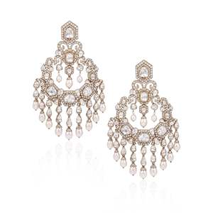 Boucles d'oreilles pendantes tendance Chaandni Raatein Chandbalis - Product Image 1