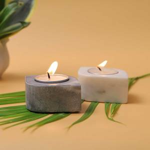 Decorative Accent <b>Marble</b> Tea Light & <b>Candle</b> <b>Holder</b> Festive Gifting for Christmas Home Decors & Dinner Table - Product Image 1