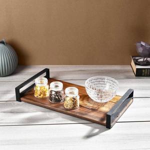 ROYAL ARTISANS Precio de fábrica directo para elegante bandeja de servicio de café de madera hecha a mano con elegante diseño de trabajo de latón - Product Image 6