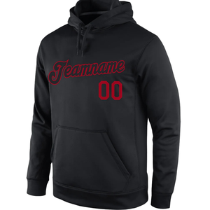 Sudadera con Capucha Sublimada Negra y Roja Personalizada con Nombre de Equipo y Número, Sudadera Deportiva, Ropa Deportiva de Invierno Impermeable - Product Image 2
