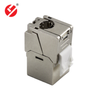 Conector Keystone RJ45 STP Cat5e/Cat6/Cat6A blindado sin herramientas para placa de pared, panel de conexiones y cableado de red AWG