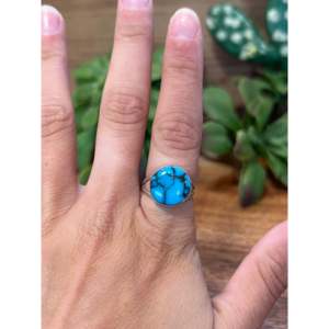 Natural Turquoise Sterling <b>Silver</b> <b>Ring</b> Size 5.75-Fine Gemstone Jewelry for <b>Men</b> - Product Image 2