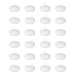 CGA074-W - 2 <b>Floating</b> Disc Candles - White [Bulk Pack] - Product Image 1