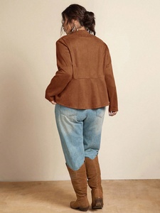 Lupin felt Mujer Marrón Piel de oveja genuina Chaqueta de cuero de piloto Diseño en relieve Estilo de motocicleta Características transpirables Chaquetas de mujer - Product Image 6