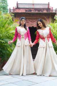 Nouvelle tenue Badhrej Koti & Palazzo avec choli pour fille, pour mariage et soirée, disponible à un prix abordable - Product Image 6