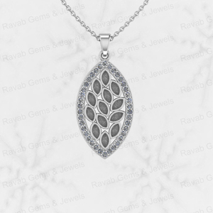 Pendentif breloque à sertissage vierge en argent sterling 925, forme marquise 16x28mm, avec sertissage pour zircon cubique 1.5mm, pour remplissage de résine DIY lait maternel, composants de bijoux - Product Image 2