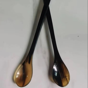 อุปกรณ์บนโต๊ะอาหารสไตล์สัตว์ขัดเงาช้อนเขาวัวควายธรรมชาติขัดเงาดีไซน์ไม่เหมือนใครสำหรับตกแต่งโต๊ะในร้านอาหาร - Product Image 1