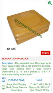 GS 569 Bloc de Dapping en bois Outils et équipement essentiels pour la création de bijoux - Product Image 2