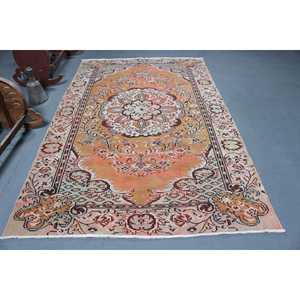 Tapis turc vintage 5,5x8,7 pi (167x264 cm), tapis en laine rouge - Product Image 1