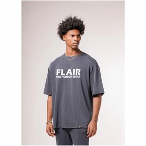 เสื้อยืดโอเวอร์ไซส์แบบไล่สีสำหรับ2025เสื้อยืดผ้าฝ้ายพิมพ์ลายหน้าจอแบบกำหนดเองเสื้อยืดโอเวอร์ไซส์สีเทาใส่ได้ทั้งชายและหญิง - Product Image 6