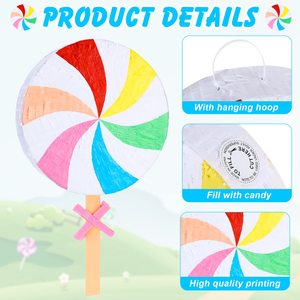 Sucette Pinata Bonbons Pinata <span class=keywords><strong>pour</strong></span> Filles <span class=keywords><strong>Anniversaire</strong></span> avec Bandeau et Bâton de Chauve-Souris Confettis Enfants Décorations De Fête D'<span class=keywords><strong>anniversaire</strong></span> - Product Image 3