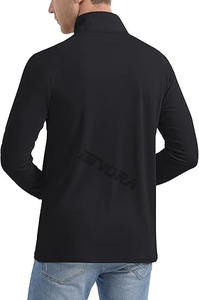 เสื้อสเวตเตอร์มีซิปแขนยาวครึ่งแขนสำหรับผู้ชายเสื้อกีฬากลางแจ้งแบบสวมหัวมีความชื้นสำหรับออกกำลังกายในฤดูหนาว - Product Image 4