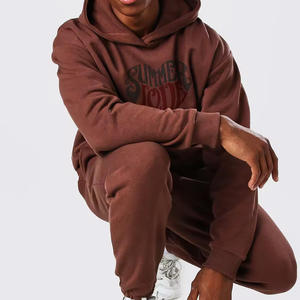 Traje deportivo unisex de 2 piezas de alta calidad, logotipo personalizado, nuevos diseños, chándal liso, Sudadera con capucha, pantalones de chándal, entrenamiento de invierno de talla grande - Product Image 4