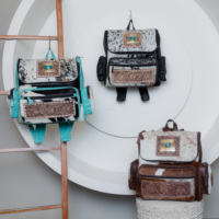 Nouveaux sacs à couches en cuir de vachette fait main, style western, avec protection RFID, ornés de pierres turquoise, personnalisables, vente en gros, pour usage quotidien