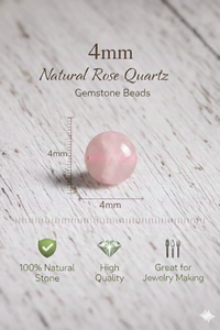 Wholesale Beadsnfashion 4mm & 6mm Round <b>Rose</b> <b>Quartz</b> Stone Beads Baby Pink for DIY Jewelry <b>Bracelet</b> Necklace Making - Product Image 4