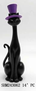Новая Роскошная статуя черного кота с шляпой ведьмы элегантный Хэллоуин домашний декор Готический Хэллоуин украшения страшный подарок для вечеринки - Product Image 5