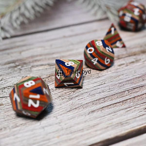 Handmade <b>Polyhedral</b> Wooden <b>Dice</b>-Eco-Friendly Durable 7-Piece Set for RPG Board Game Lovers Tradebyd - Product Image 2