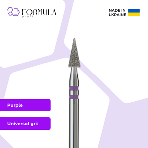 Broca de Diamante para Uñas, Punta Cónica, 3.0mm, Violeta PRO, para Limpieza de Cutículas - Product Image 1