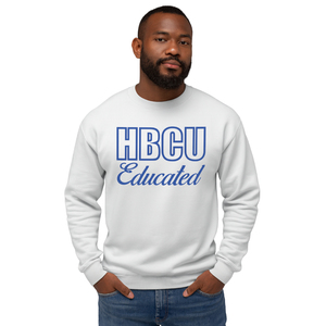 Sudadera de Chenilla con Bordado Blanco y Azul Rey de la Fraternidad Griega HBCU Sigma Educated, Mezcla de Algodón Personalizada, Ropa de la Fraternidad Divine Nine - Product Image 1