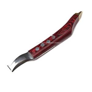 Couteau à sabot en acier inoxydable avec manche en bois, accessoire vétérinaire pour sabot animal - Product Image 3