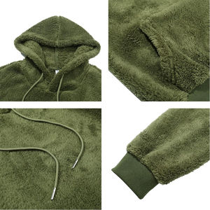 Meilleure vente Pull-over doublé Sherpa Sweats à capuche pour hommes Vente en gros de sweats à capuche en polyester/coton polaire Nouveau design sur mesure pour l'hiver - Product Image 6