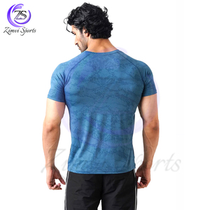 2025 bleu couleur à manches courtes taux de gros personnalisé plus haute qualité respirant produit nouveauté hommes portent Fitness Gym T-Shirt - Product Image 2