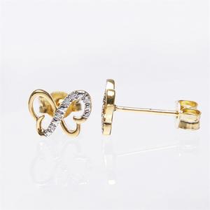 Nuevo diseño hecho a medida lindo moda circón joyería mariposa pendientes chapado en oro de 14K - Product Image 3