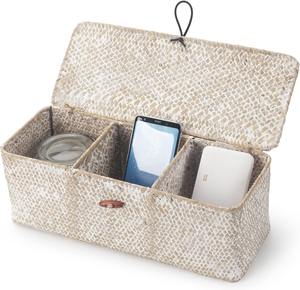 Caja de Almacenamiento Hecha a Mano de Pasto Marino con 3 Compartimentos, Ecológica, Natural, para Decoración del Hogar, Venta al por Mayor desde Vietnam - Product Image 1