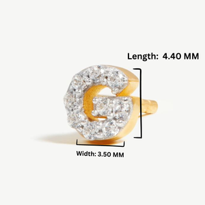 Pendientes de Botón con Inicial en Oro de 18 Quilates, Circonita, Letra G Personalizada, Estilo Clásico y Moderno, Accesorio Certificado por Terceros para Mujer - Product Image 4