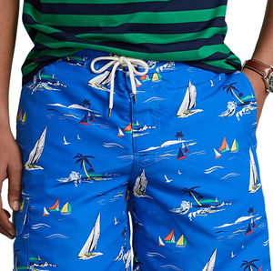 Shorts de bain pour hommes en nylon de luxe réactifs à l'eau en polyester de haute qualité avec logo personnalisé en maille - Product Image 5