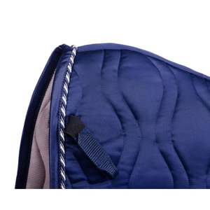 Tapis de selle de dressage matelassé en velours bleu/fournisseur de tapis de selle en gros expédition dans le monde entier 2025 - Product Image 2