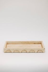 Plateau en marbre élégant et luxueux avec un élégant plateau ovale en travertin pour un service moderne, une présentation et une organisation de la décoration intérieure, pièce 2026 - Product Image 6